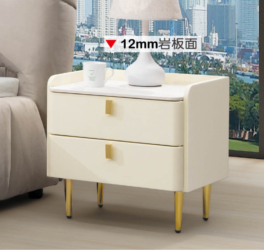 休斯皮革床頭櫃(A9-01)